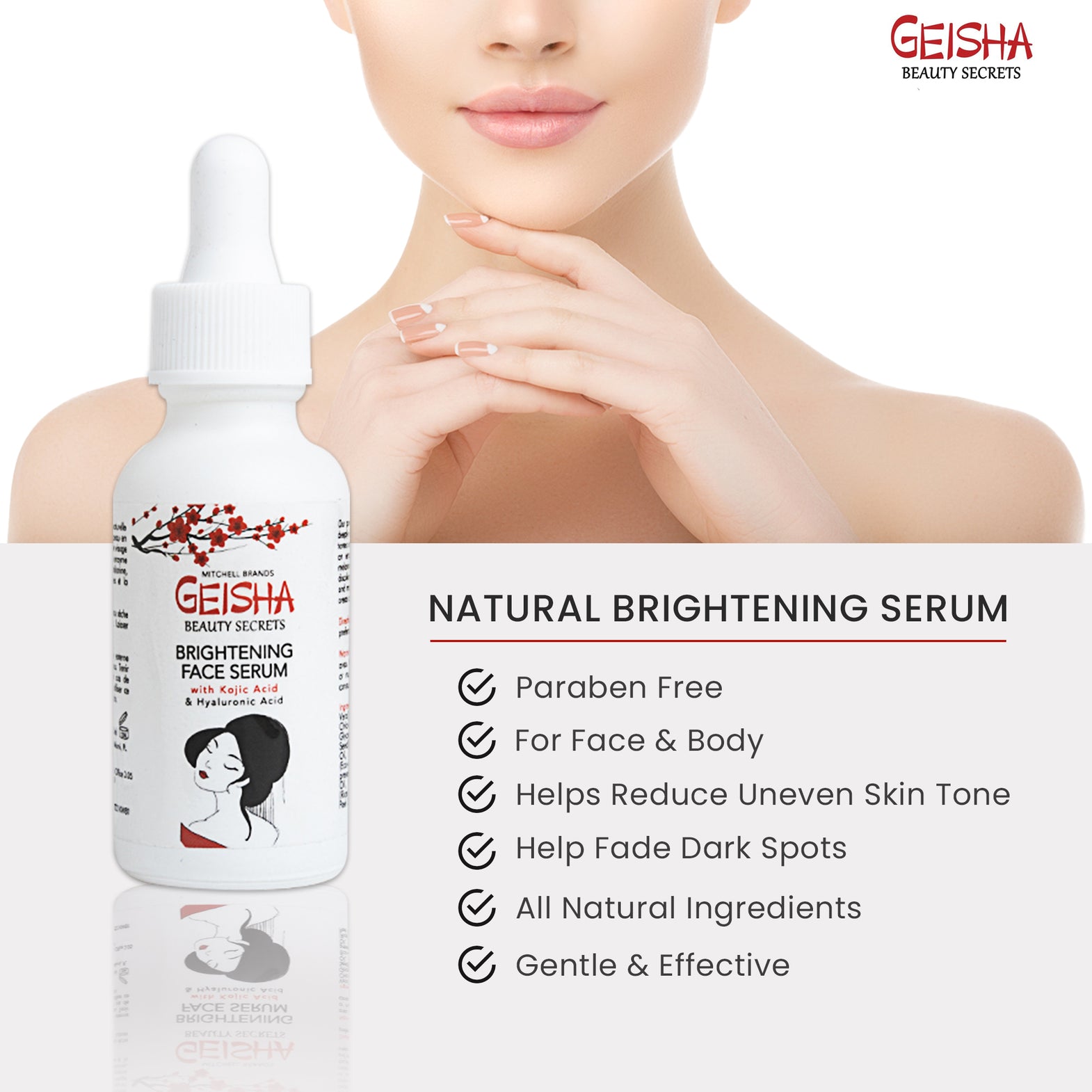 Geisha Beauty Secret Brightening Face Serum with Kojic Acid 30ml