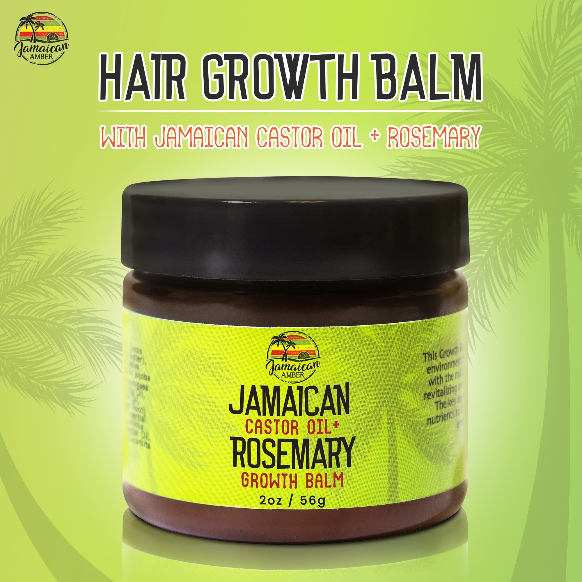 Jamaican Amber Jamaican Castor Oil & Rosemary Hair Growth Balm 2 oz/60 ml