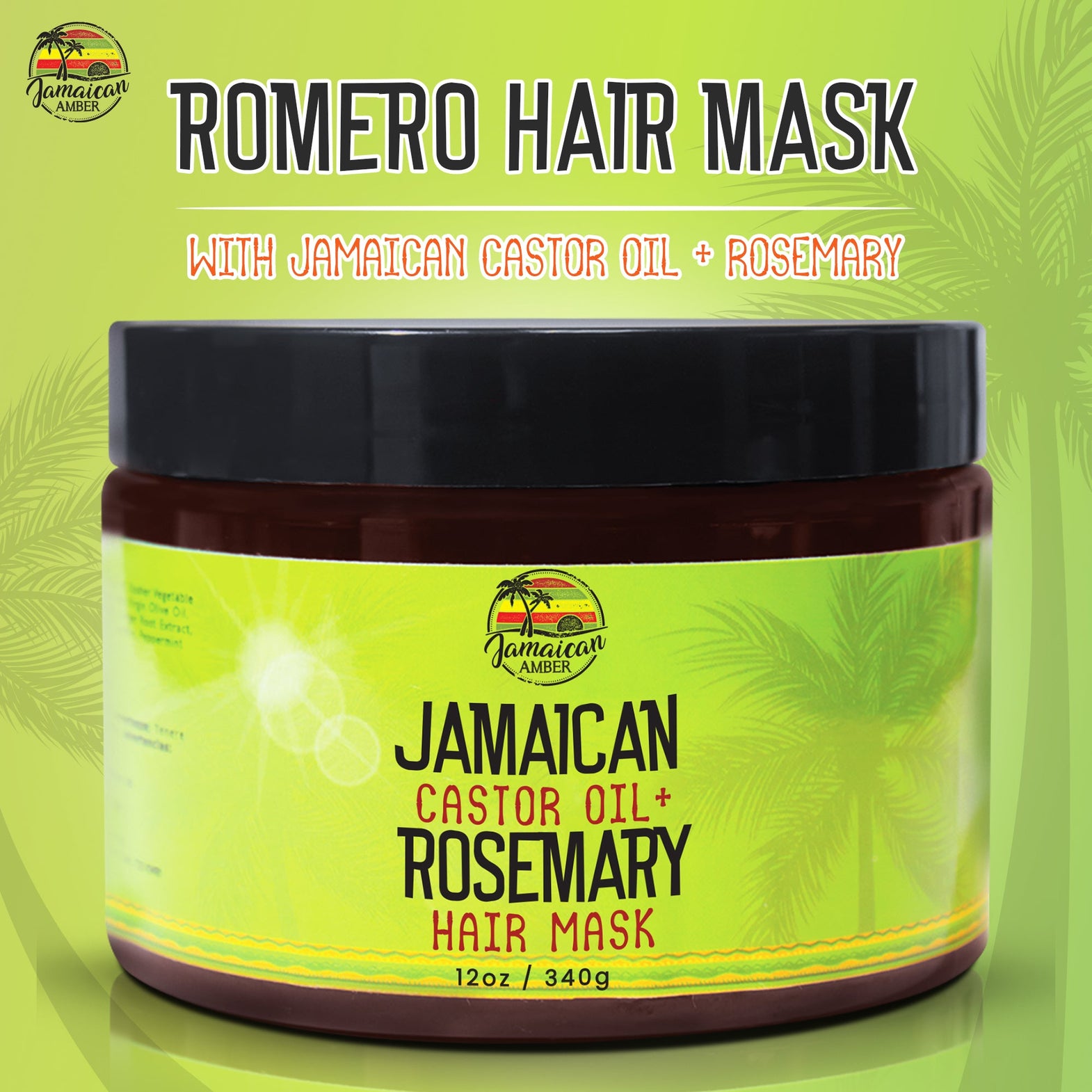 Jamaican Amber Jamaican  Castor Oil & Rosemary Hair Mask 12 oz/354 ml