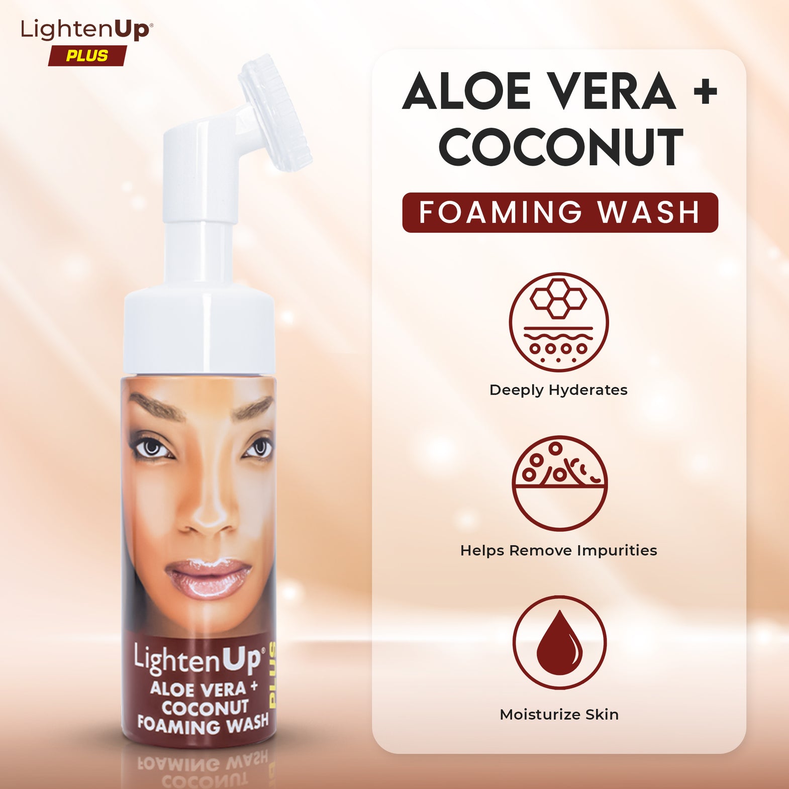 LightenUp Plus Aloe Vera + Coconut Foaming Wash 150ml