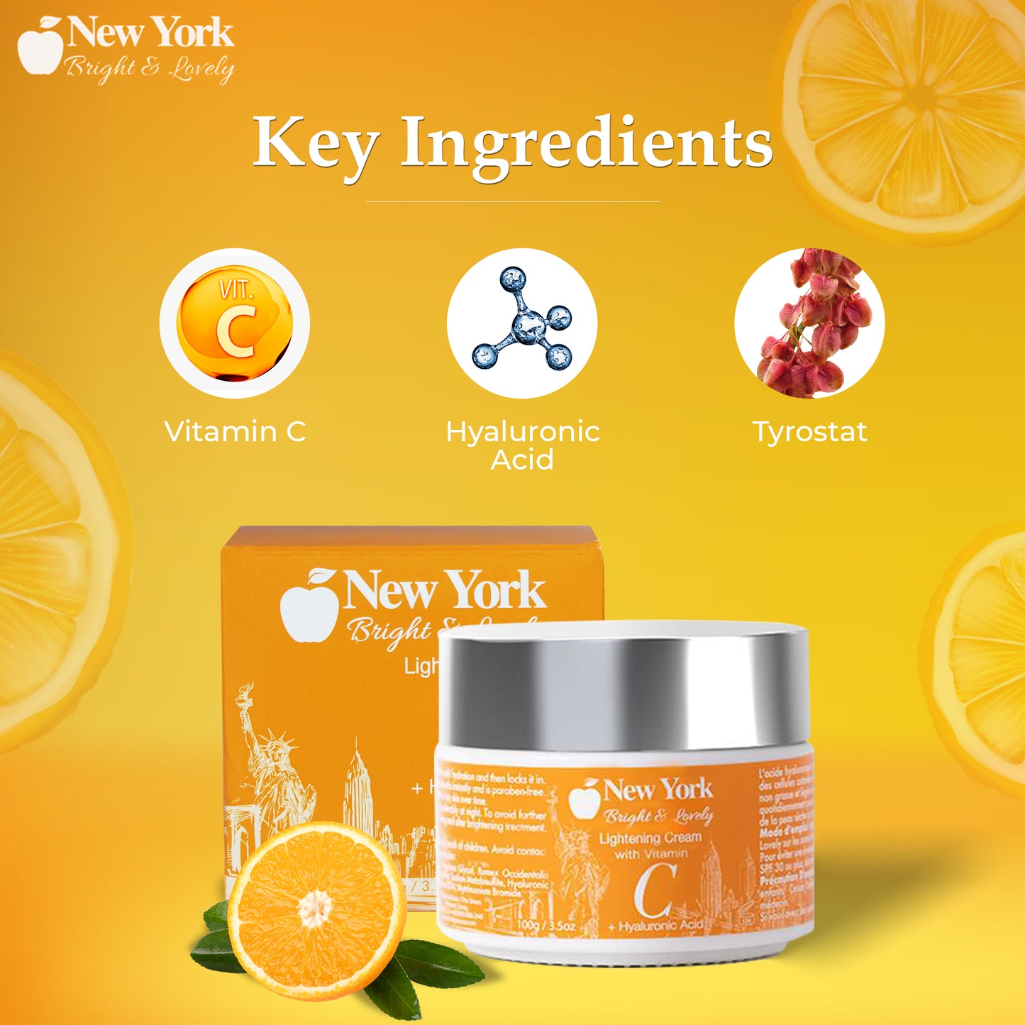 New York Bright & Lovely Lightening Cream With Vitamin C + Hyaluronic – Mitchell Brands MEA