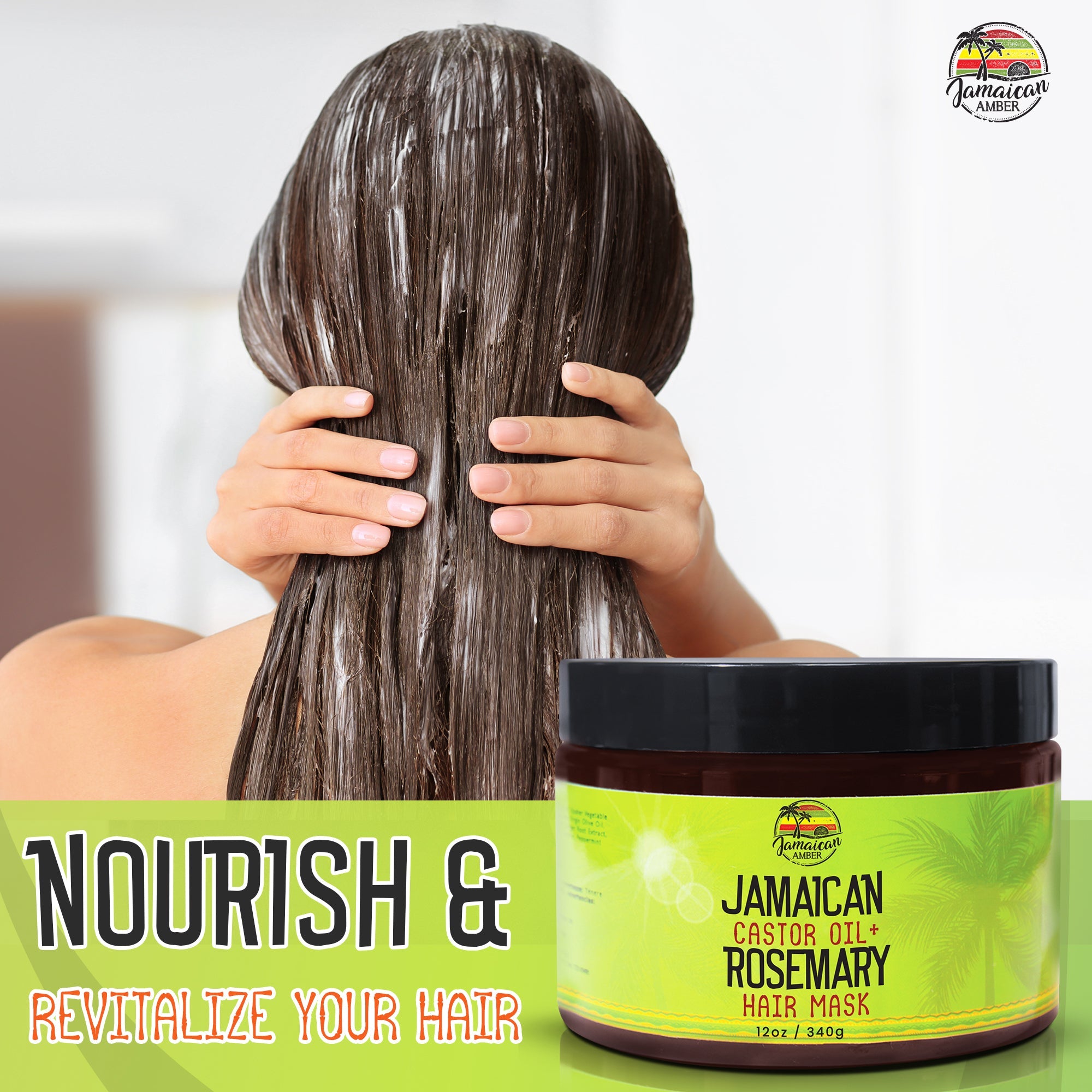 Jamaican Amber Jamaican  Castor Oil & Rosemary Hair Mask 12 oz/354 ml