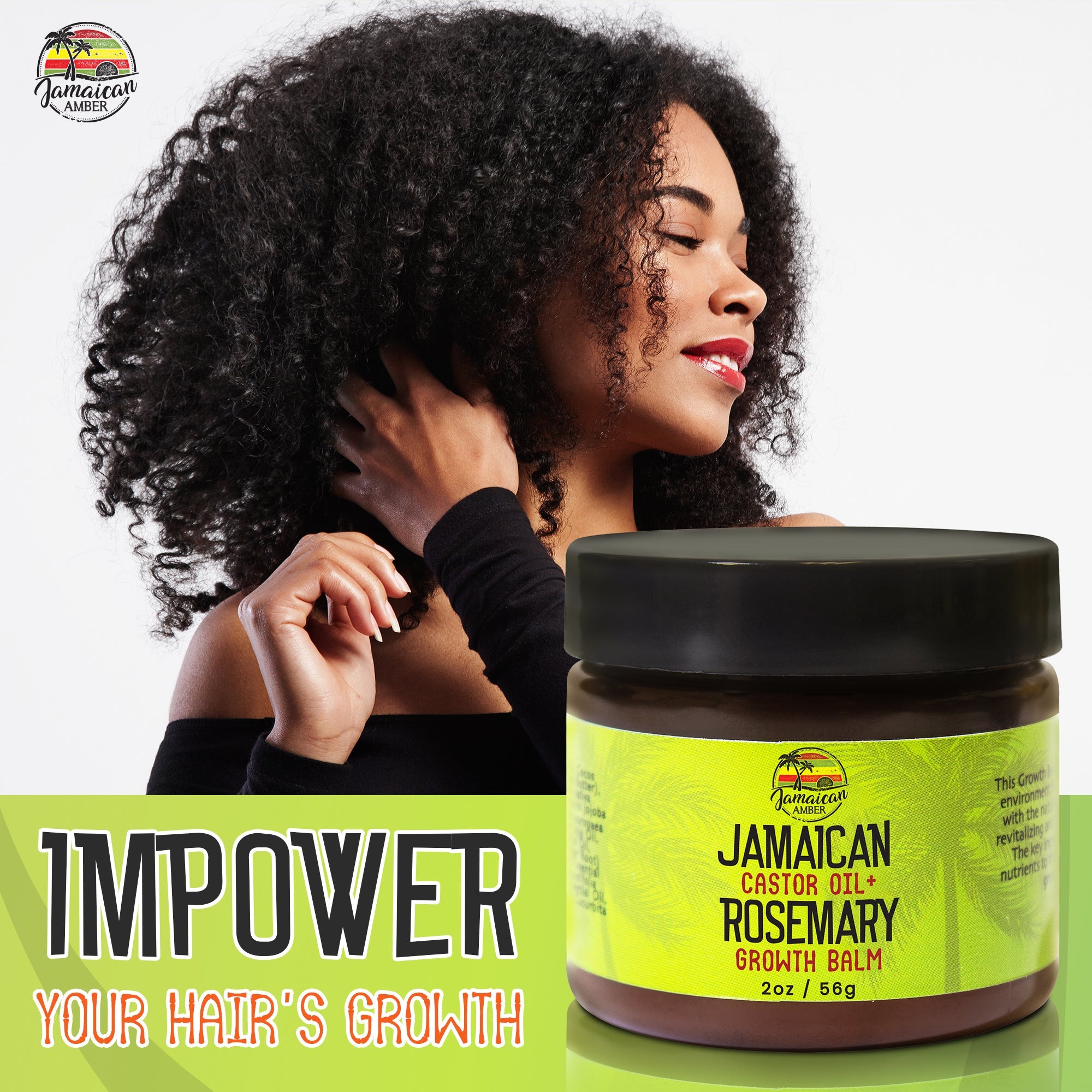 Jamaican Amber Jamaican Castor Oil & Rosemary Hair Growth Balm 2 oz/60 ml