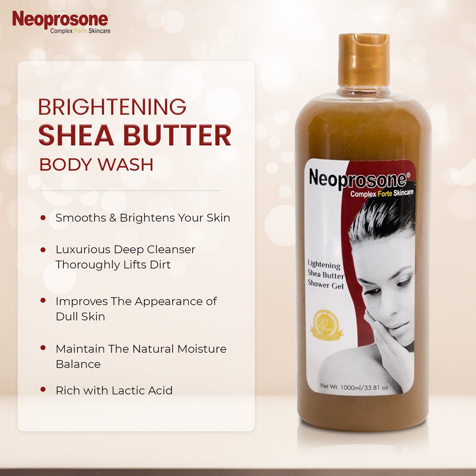 Neoprosone Lightening Shea Butter Shower Gel 1000ml