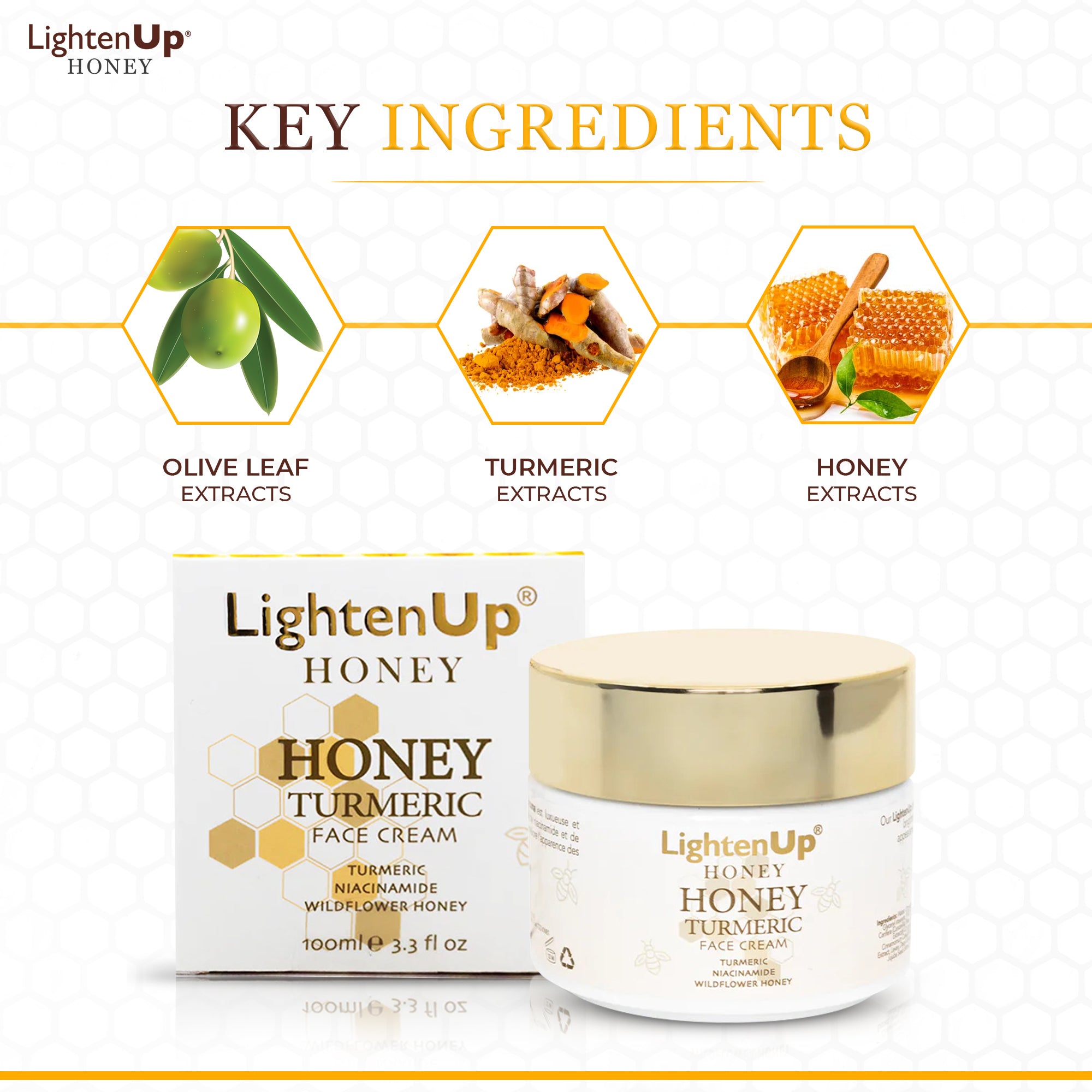 LightenUp Honey + Turmeric Lightening Face Cream 100ml