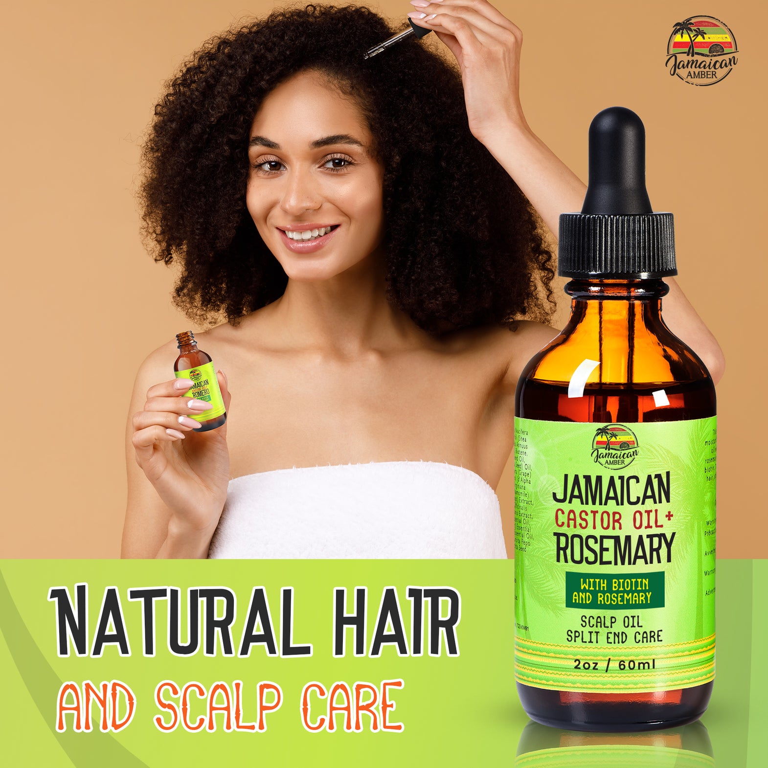 Jamaican Amber Jamaican Castor Oil + Rosemary Serum With Biotin 60ml