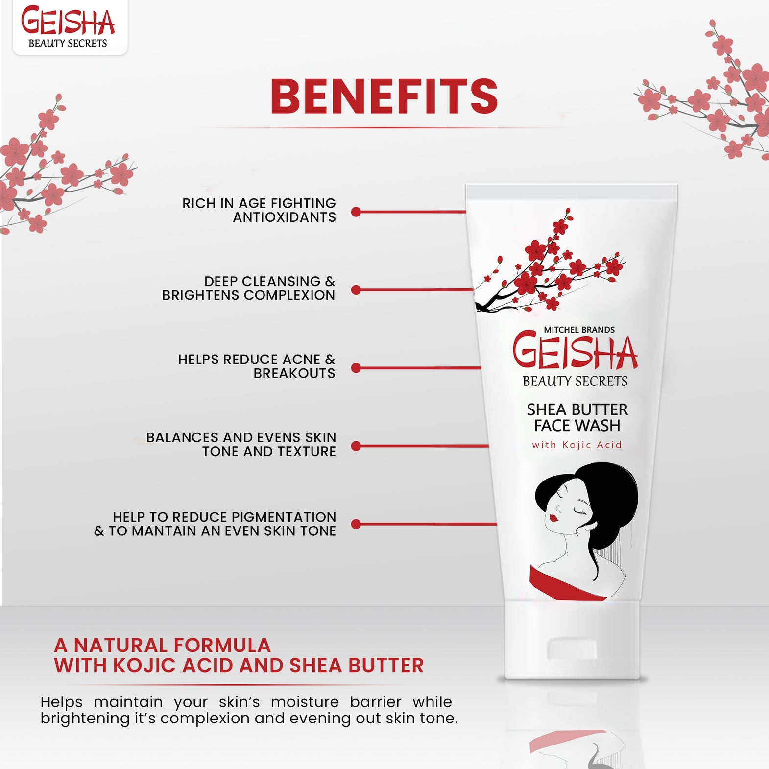 Geisha Shea Butter Face Wash 60ml