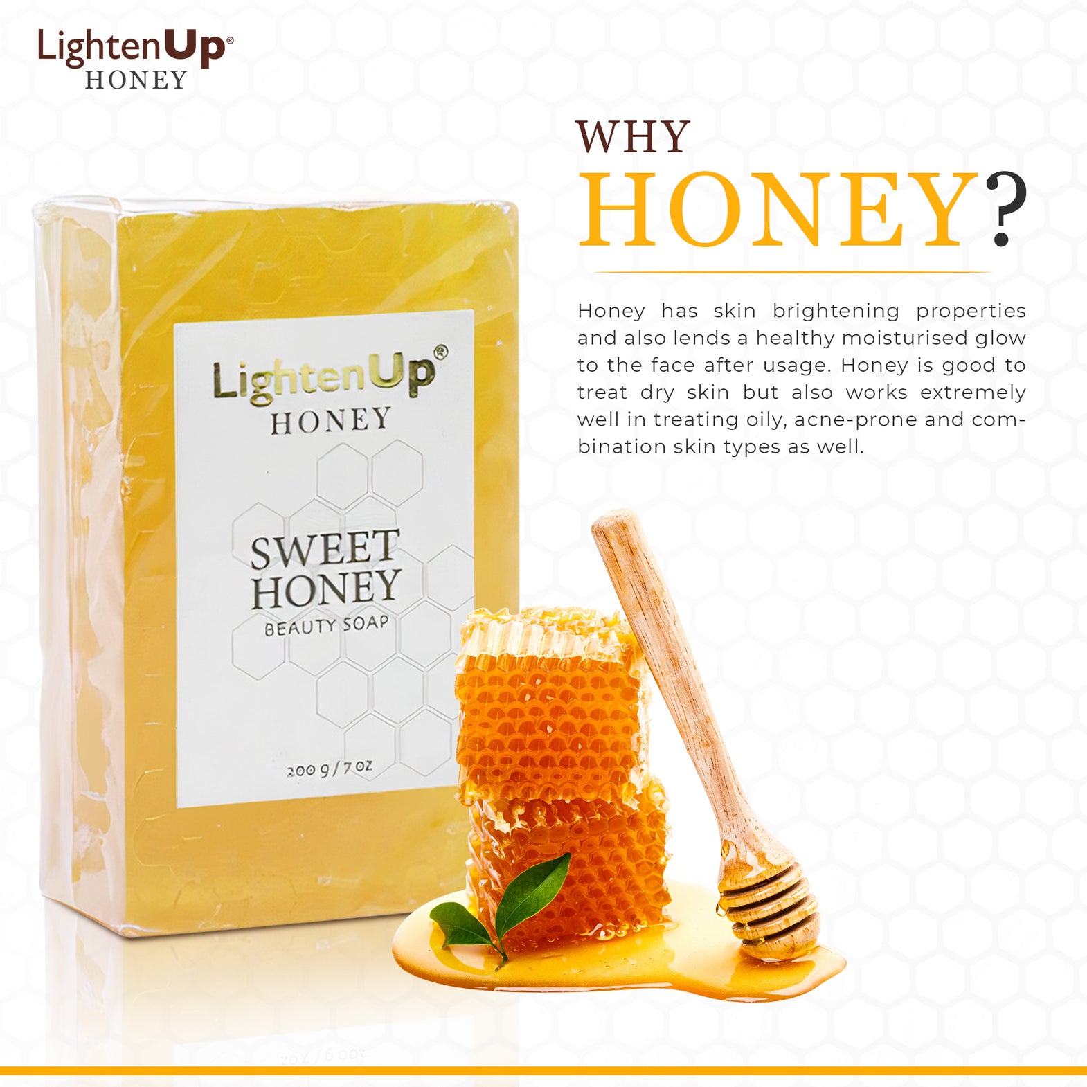 LightenUp Honey Beauty Soap 200g
