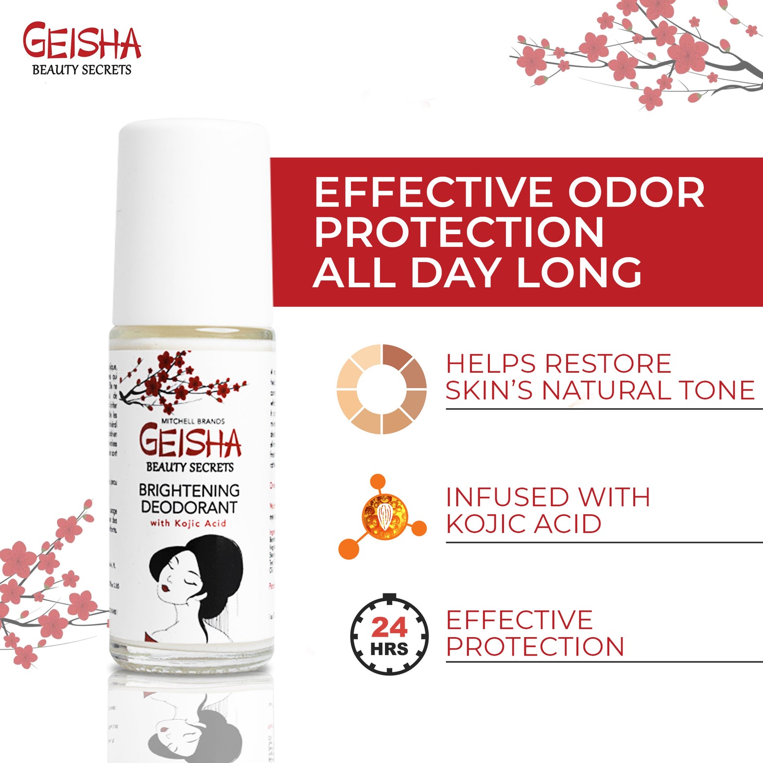 Geisha Beauty Secrets Whitening Deodorant With Kojic Acid 30ml