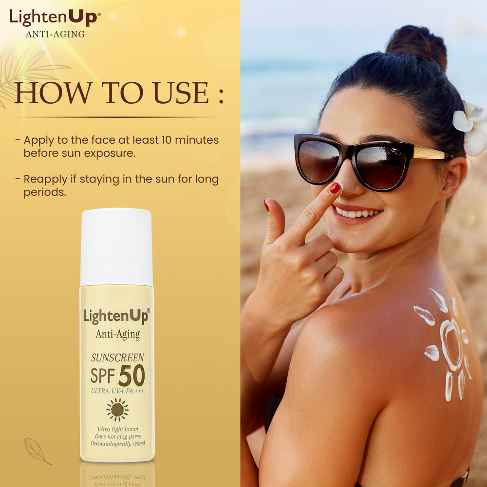 
                      
                        LightenUp Anti-Aging Sunscreen SPF-50 ULTRA UVA PA++ (Roll On) 90ml
                      
                    