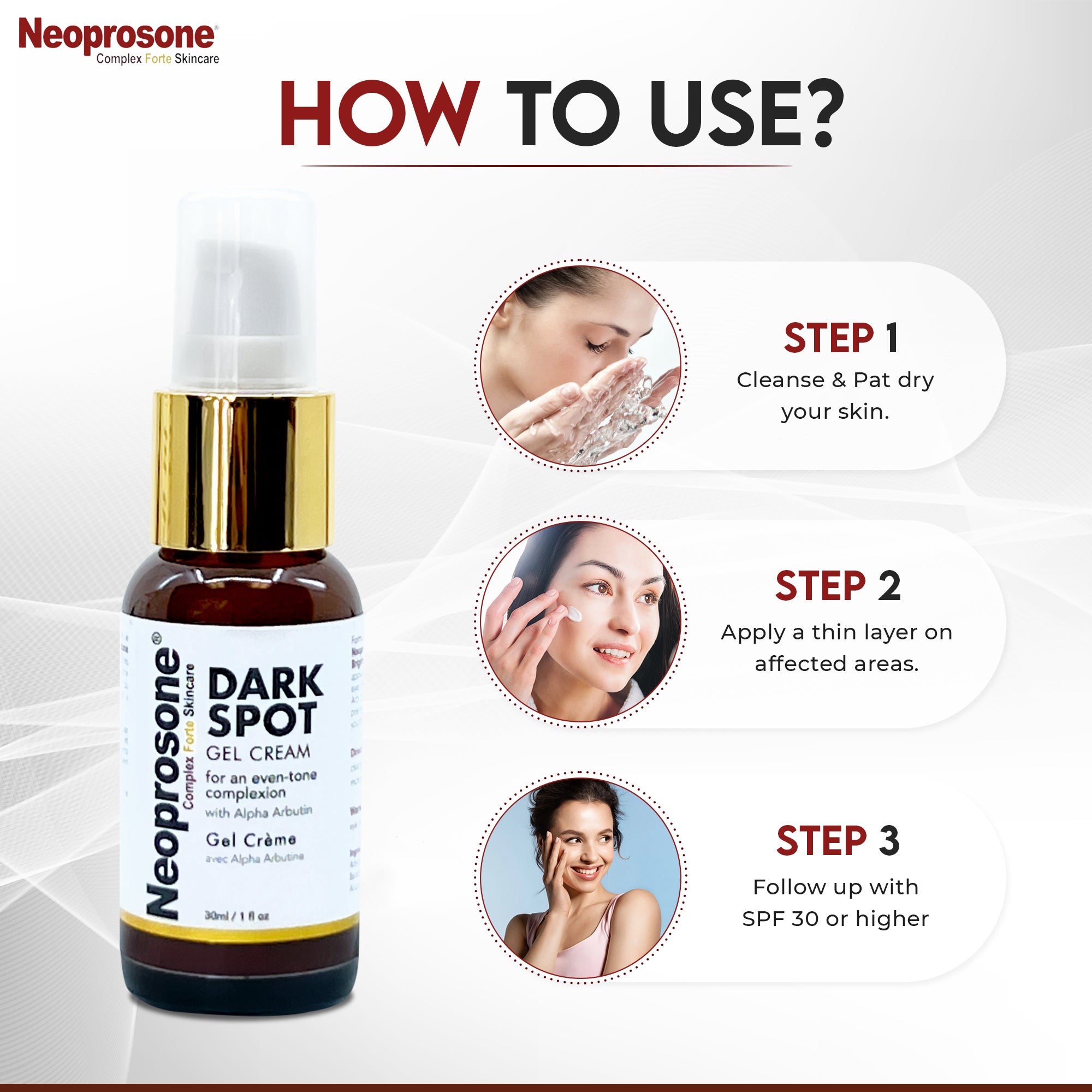 Neoprosone Dark Spot Remover Gel Cream 30ml (Pump)