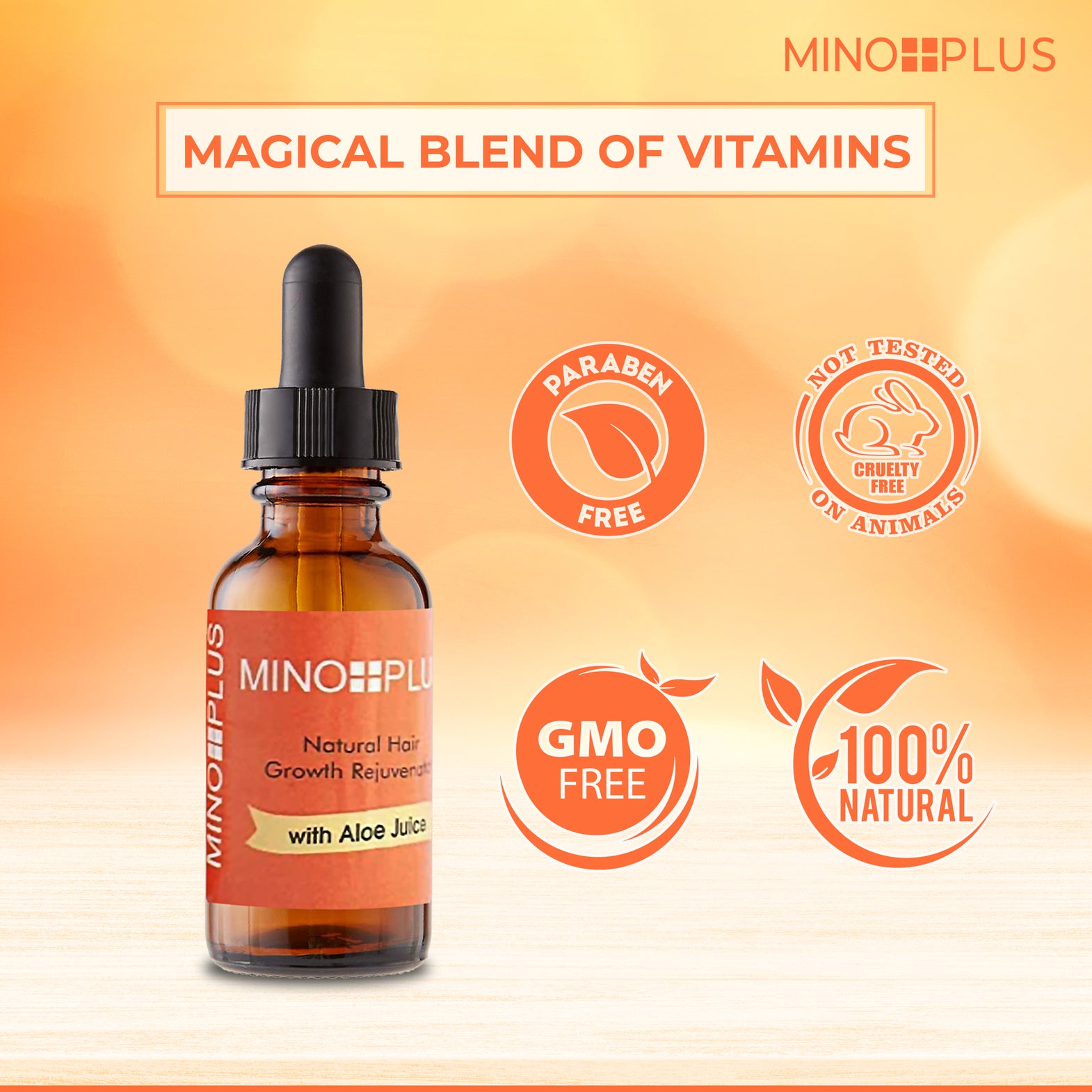 Mino Plus Natural Rejuvenator with Aloe Vera Juice Hair Growth Serum 60ml