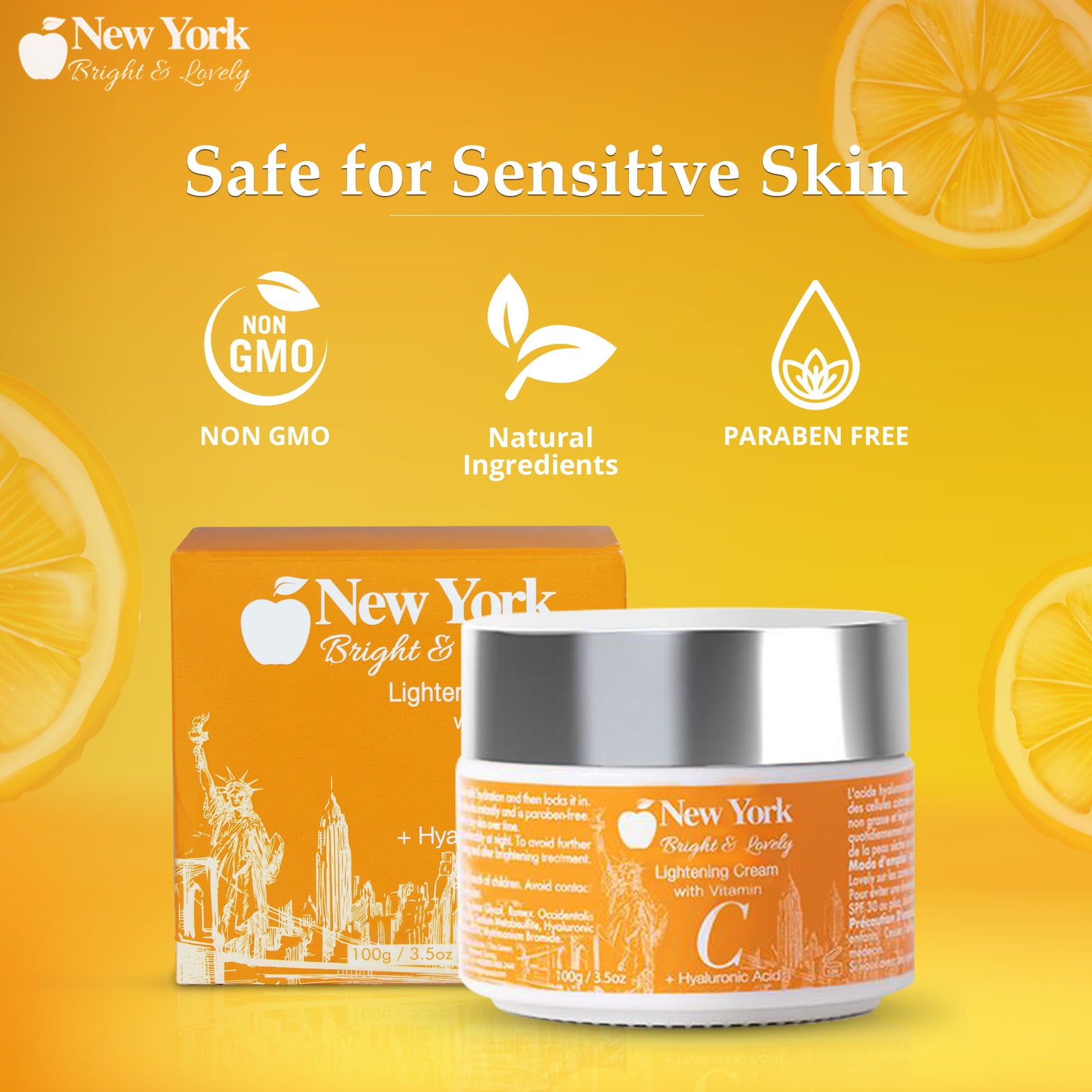 New York Bright & Lovely Lightening Cream With Vitamin C + Hyaluronic Acid 100ml