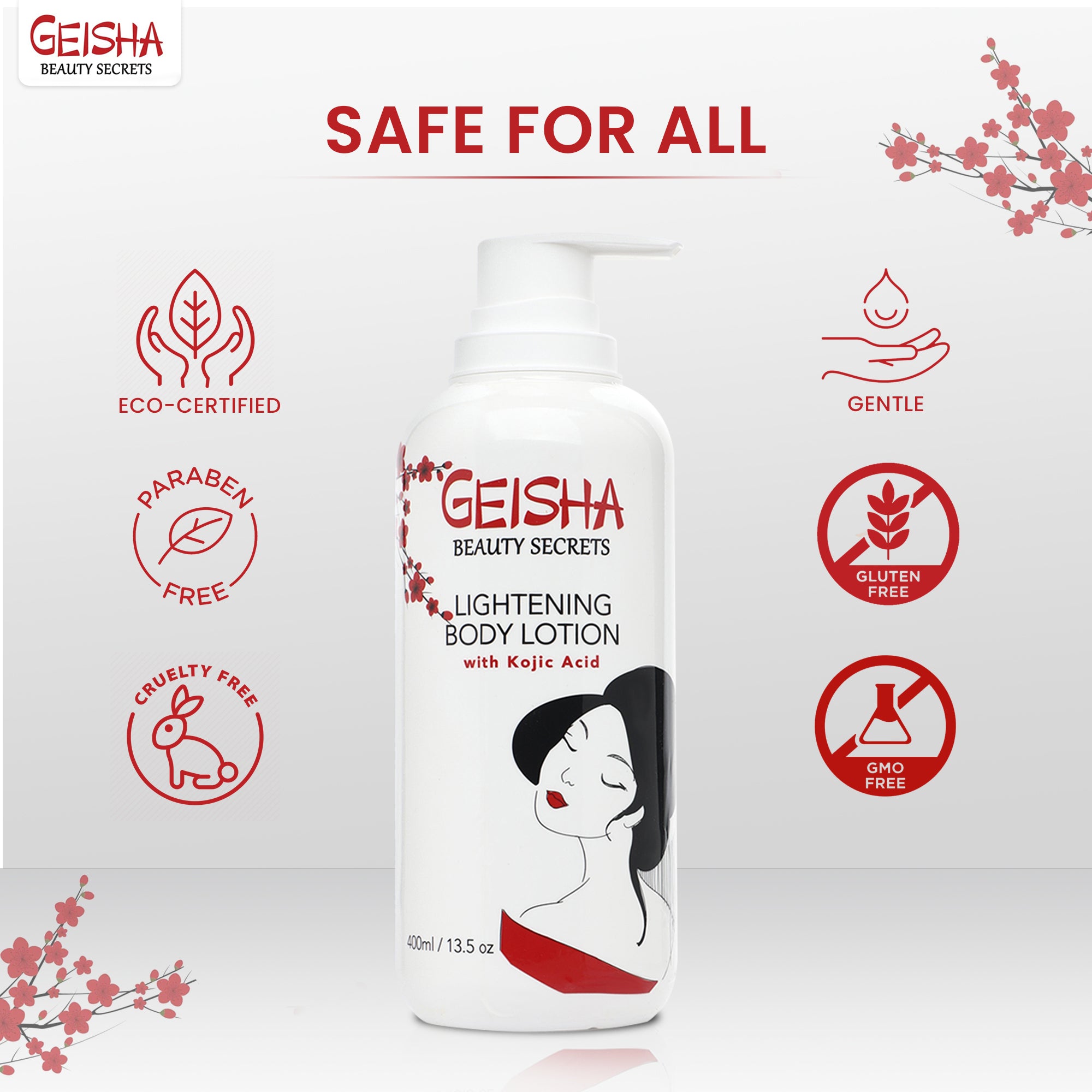 Geisha Beauty Secrets Brightening Body Lotion with Kojic Acid 400ml