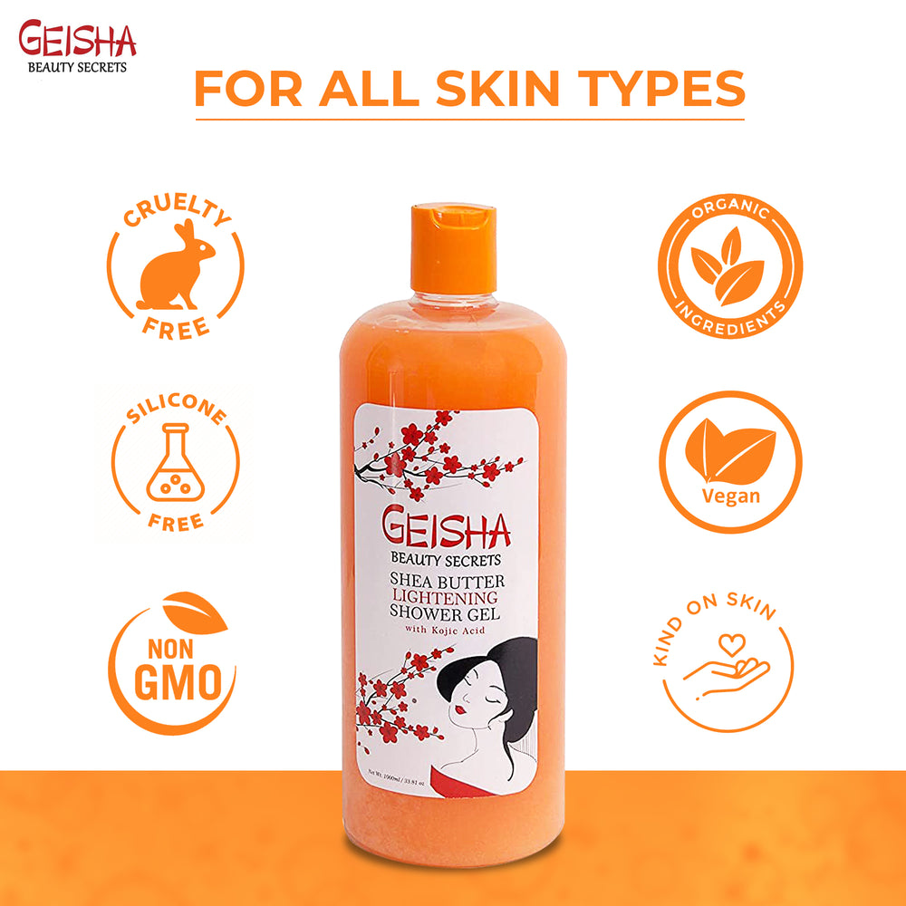 
                      
                        Geisha Beauty Secrets Shea Butter Lightening Shower Gel With Kojic Acid 1000ml
                      
                    