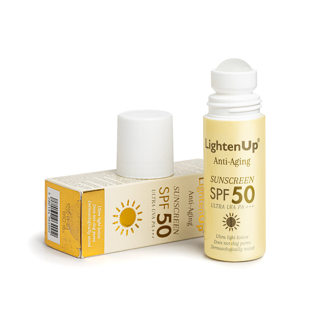 
                      
                        LightenUp Anti-Aging Sunscreen SPF-50 ULTRA UVA PA++ (Roll On) 90ml
                      
                    